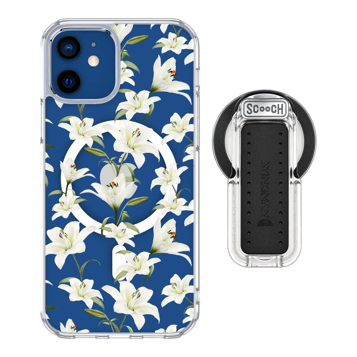 Scooch MagCase Lilies for iPhone 12 Pro — MagSafe Wingback Bundle - Clear