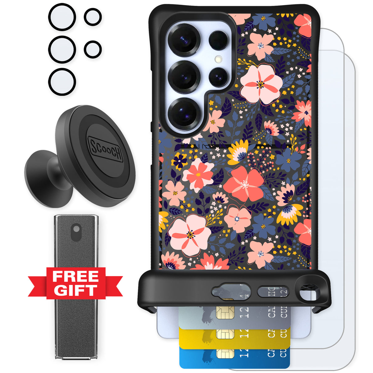 Scooch Wingmate Wildflowers for Galaxy S25 Ultra — Defender Bundle