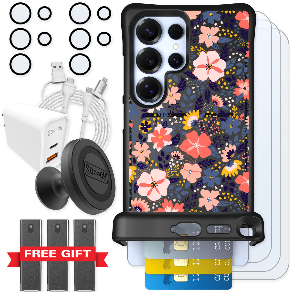 Scooch Wingmate Wildflowers for Galaxy S25 Ultra — Ultimate Bundle