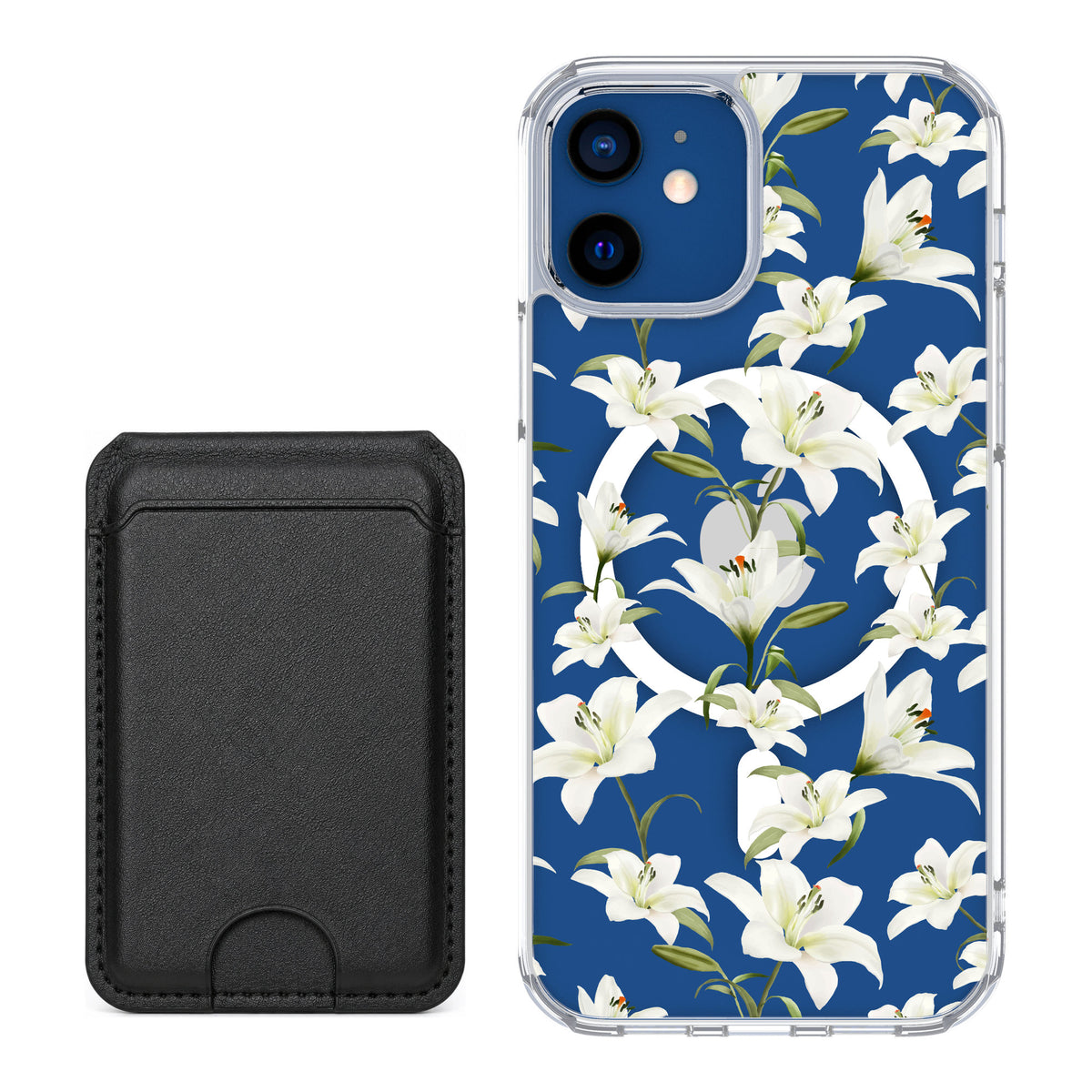 Scooch MagCase Lilies for iPhone 12 Pro — Black MagWallet Bundle