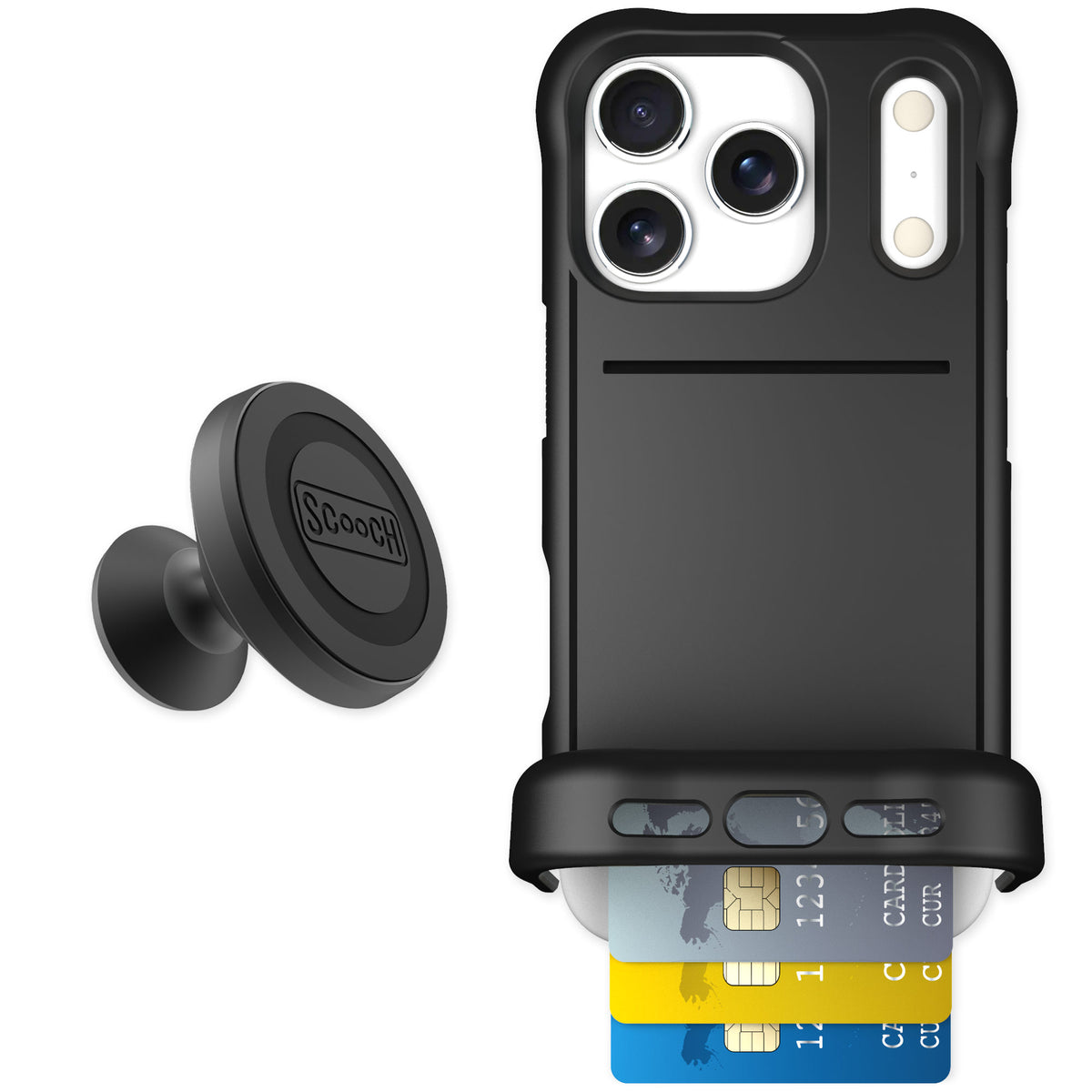 Scooch Wingmate Black for iPhone 17 Pro — Starter Bundle