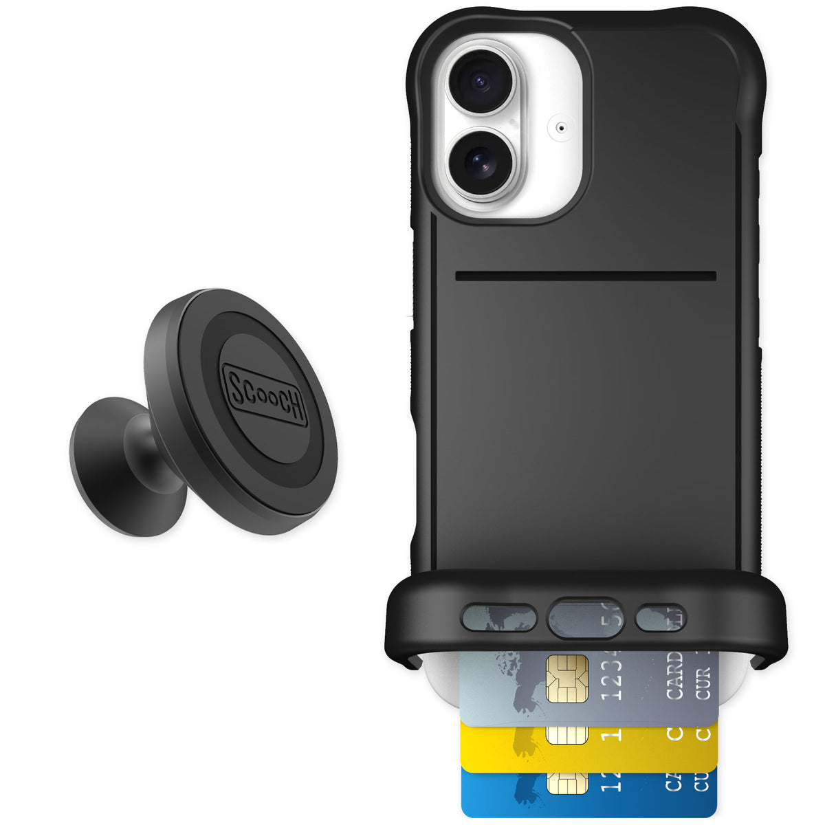 Scooch Wingmate Black for iPhone 17 — Starter Bundle