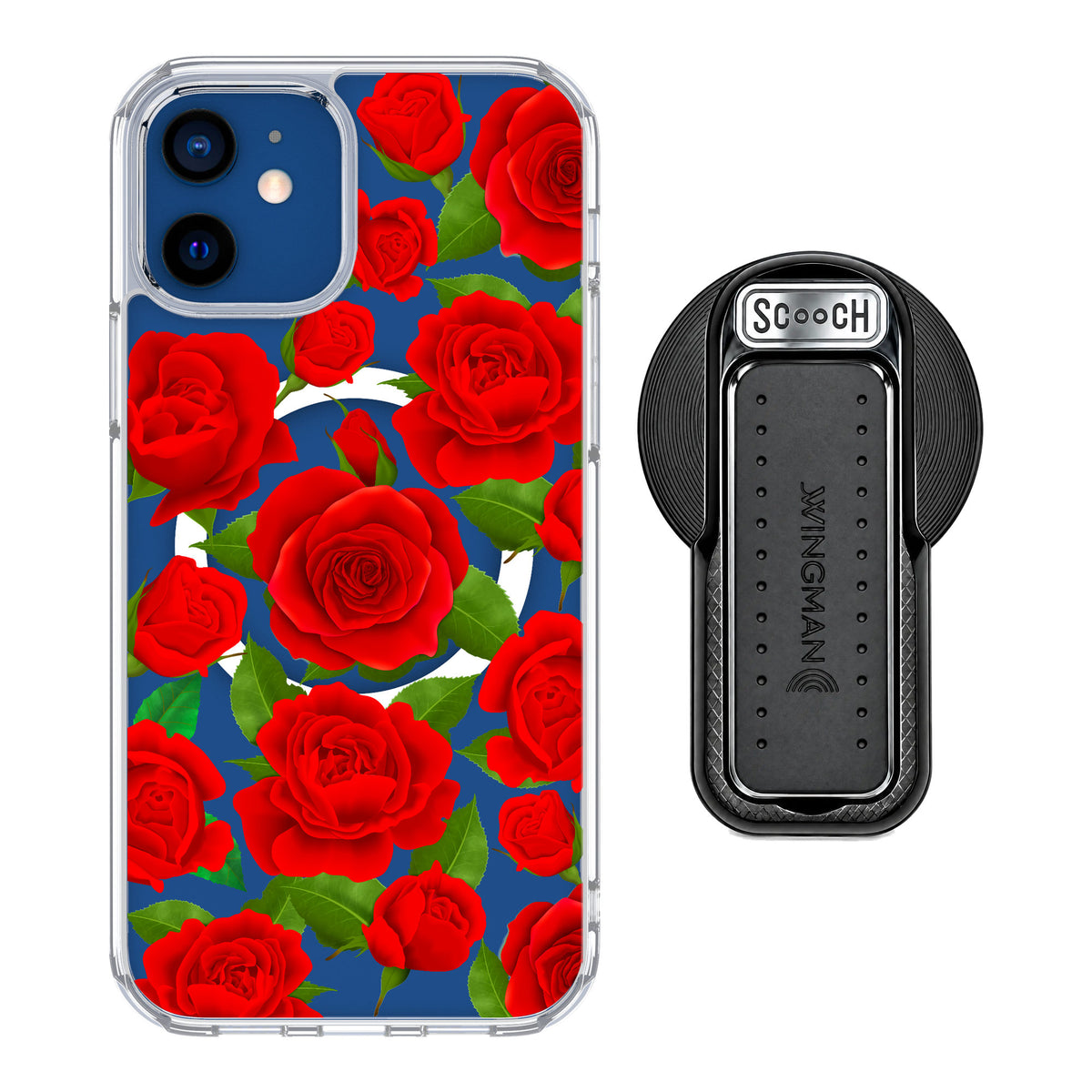 Scooch MagCase Rose Garden for iPhone 12 — MagSafe Wingback Bundle - Black