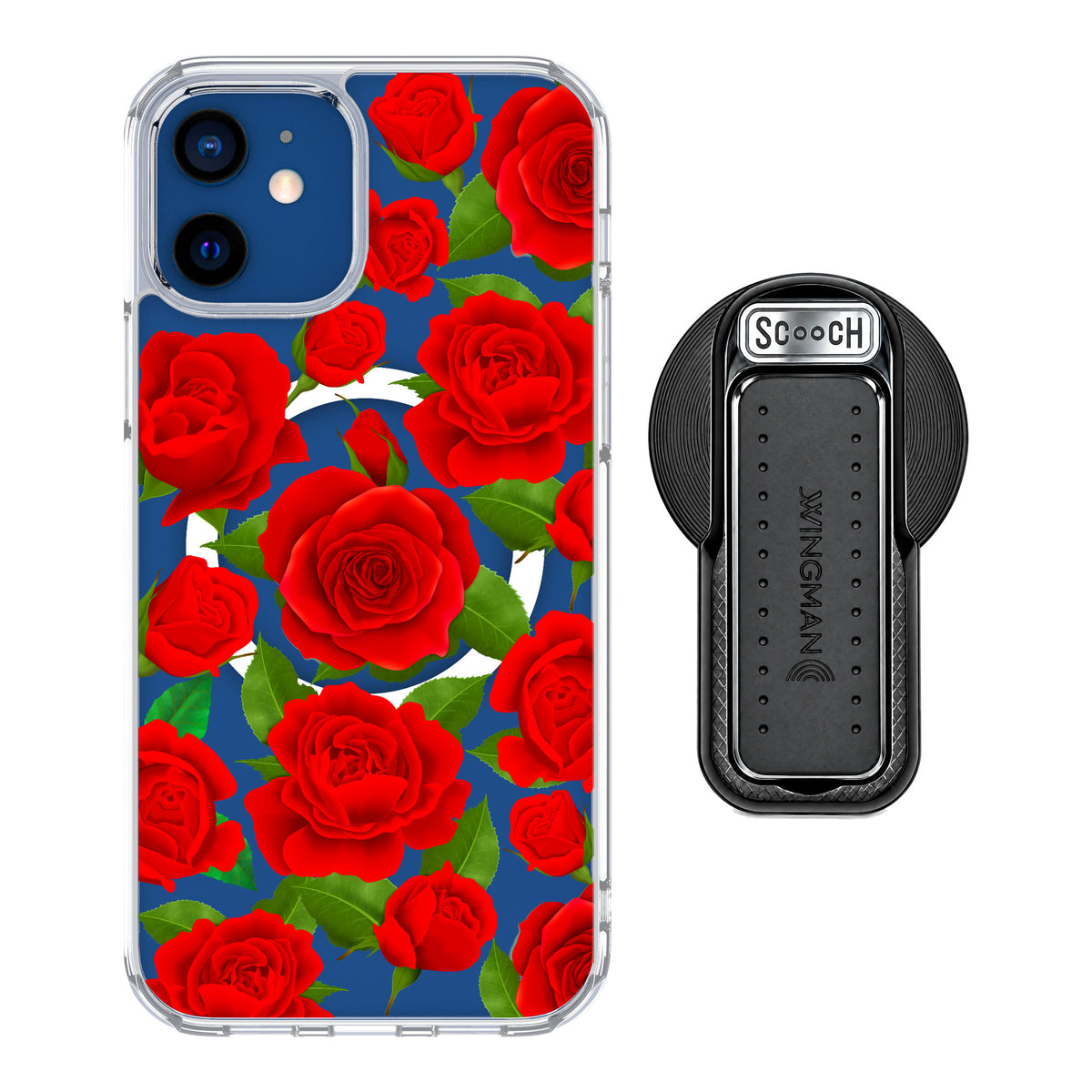 Scooch MagCase Rose Garden for iPhone 12 Pro — MagSafe Wingback Bundle - Black