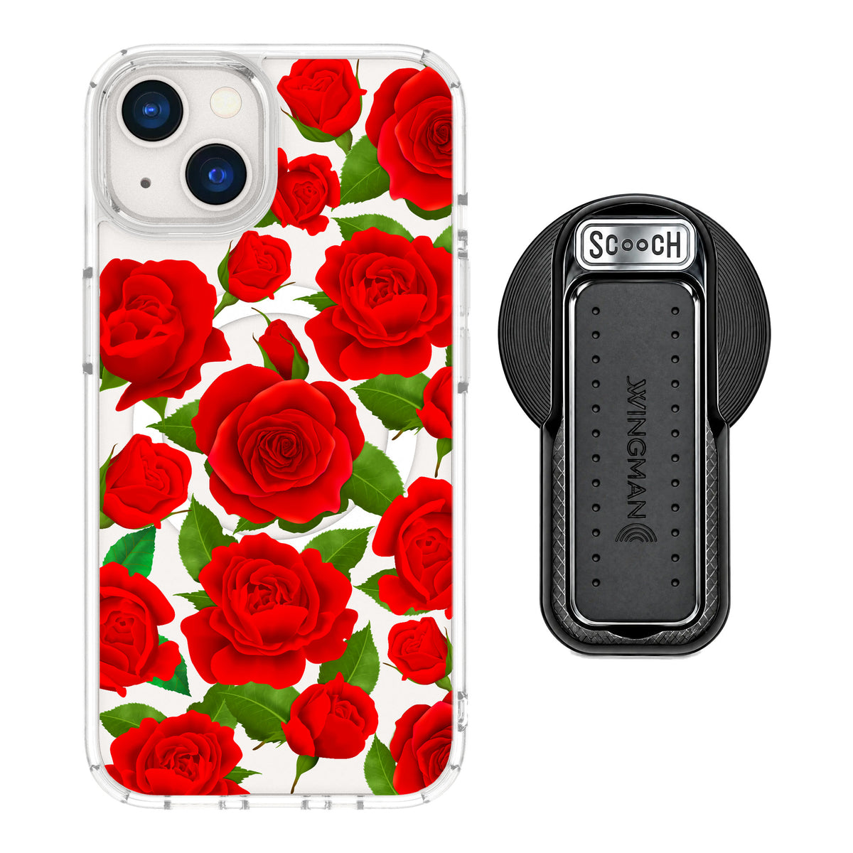 Scooch MagCase Rose Garden for iPhone 13 — MagSafe Wingback Bundle - Black