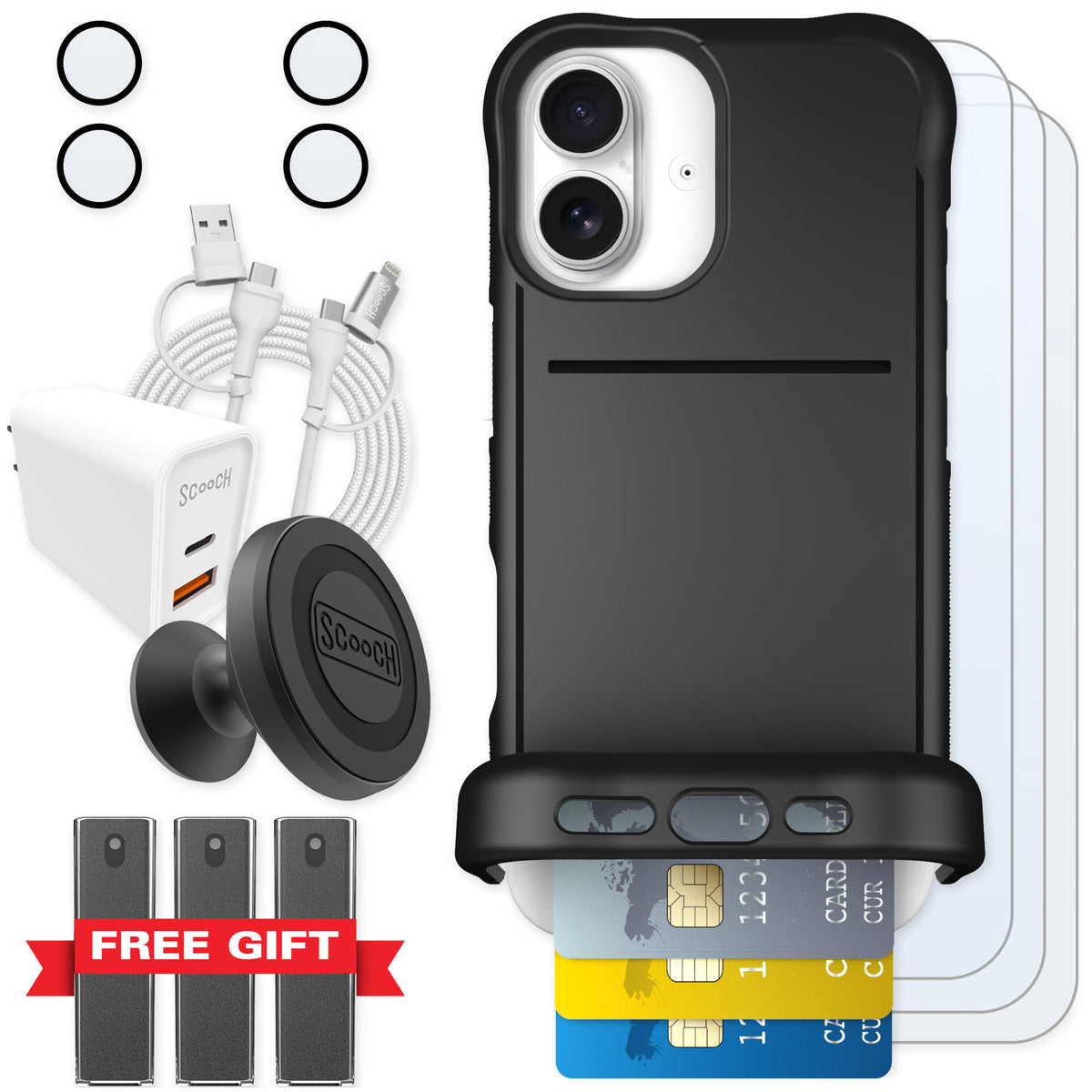Scooch Wingmate Black for iPhone 17 — Ultimate Bundle