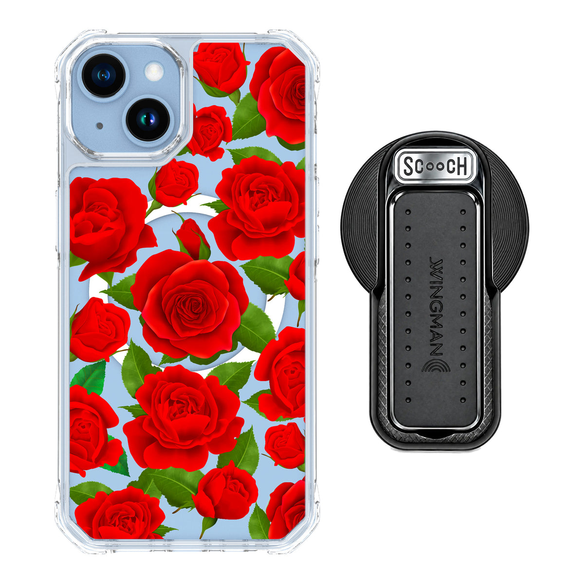 Scooch MagCase Rose Garden for iPhone 14 — MagSafe Wingback Bundle - Black
