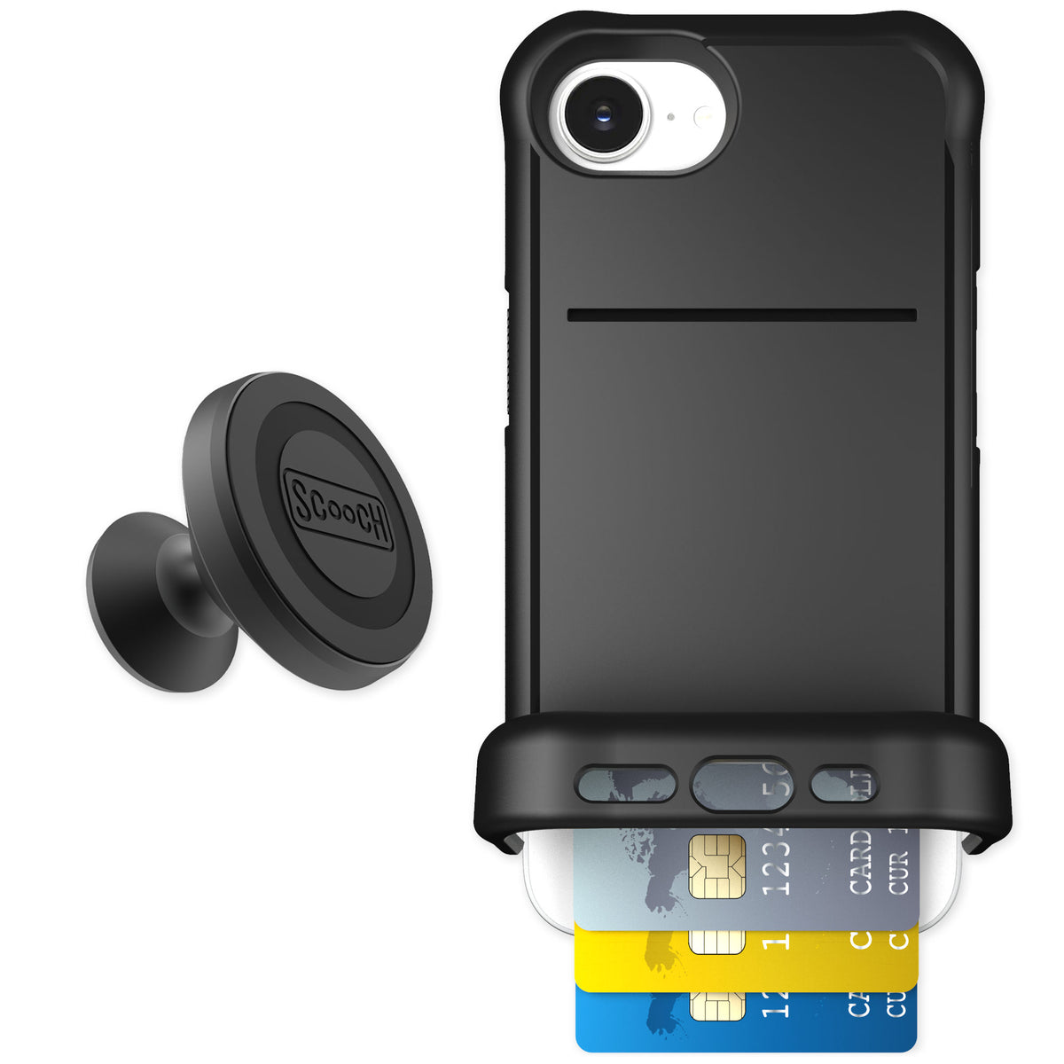 Scooch Wingmate Black for iPhone 17e — Starter Bundle