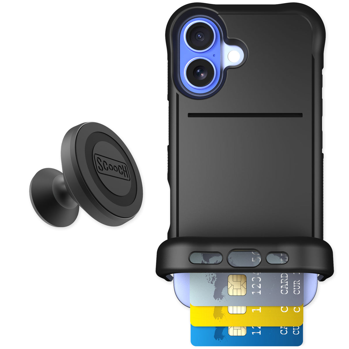 Scooch Wingmate Black for iPhone 16 — Starter Bundle