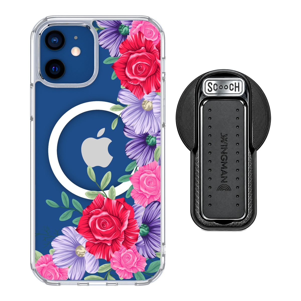 Scooch MagCase Spring Blossom for iPhone 12 — MagSafe Wingback Bundle - Black