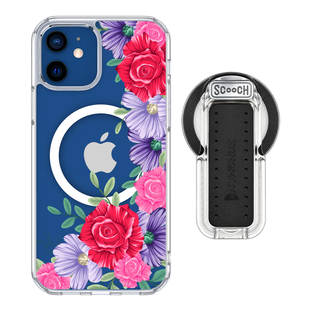 Scooch MagCase Spring Blossom for iPhone 12 — MagSafe Wingback Bundle - Clear