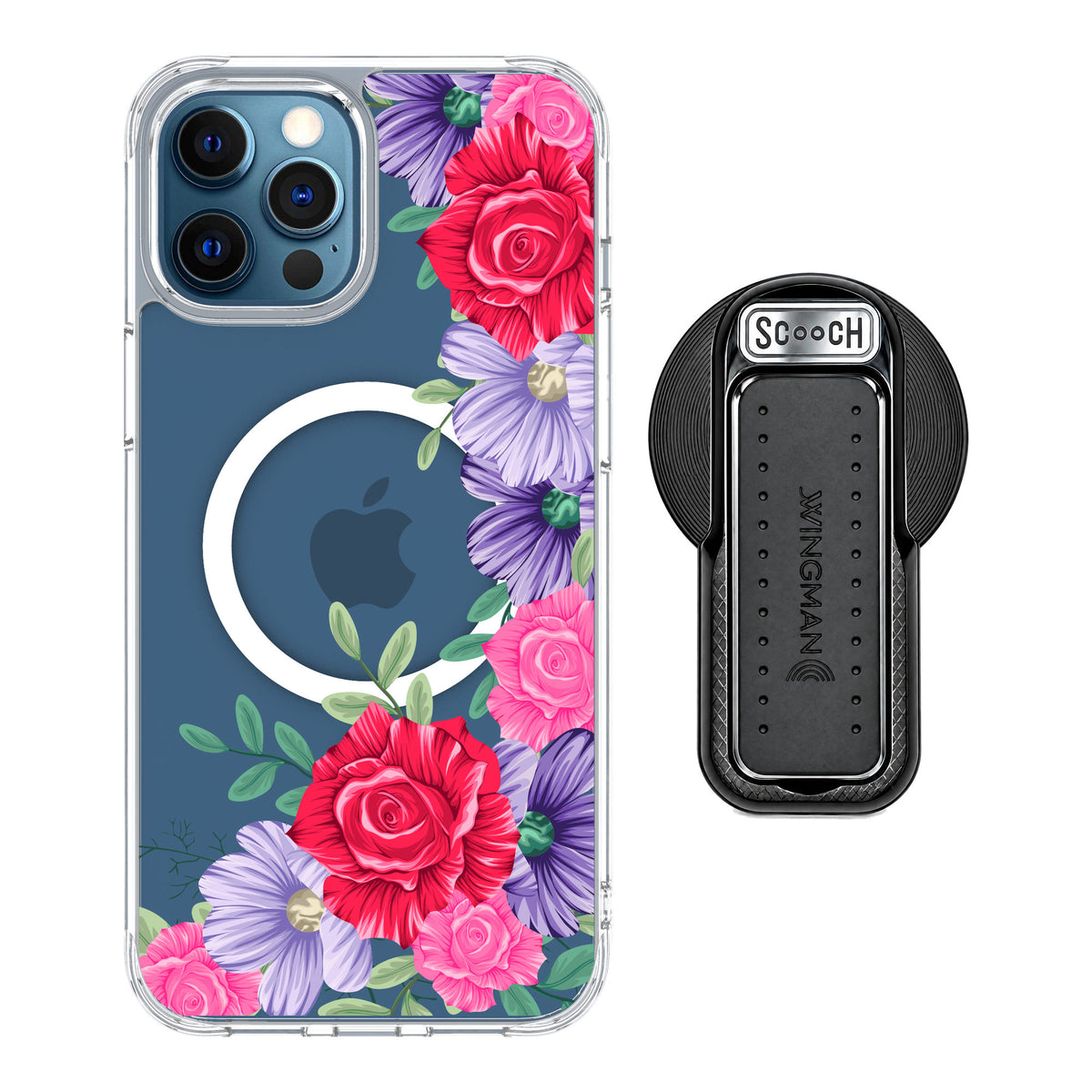 Scooch MagCase Spring Blossom for iPhone 12 Pro Max — MagSafe Wingback Bundle - Black