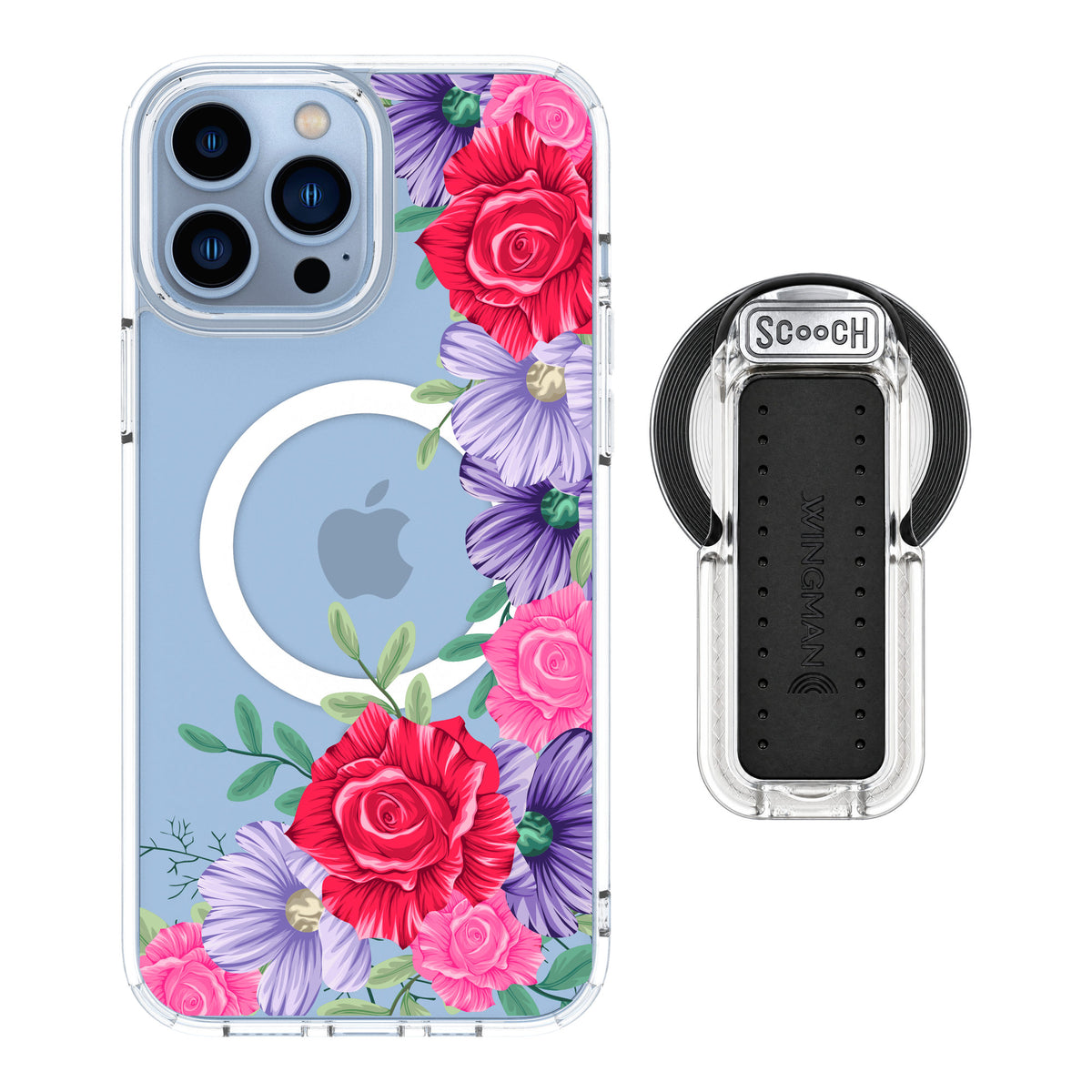 Scooch MagCase Spring Blossom for iPhone 13 Pro Max — MagSafe Wingback Bundle - Clear