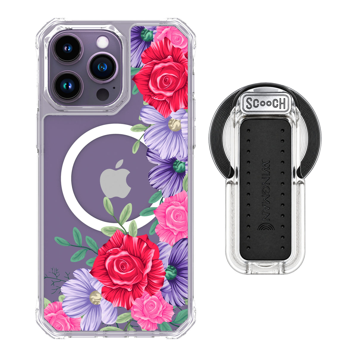 Scooch MagCase Spring Blossom for iPhone 14 Pro Max — MagSafe Wingback Bundle - Clear