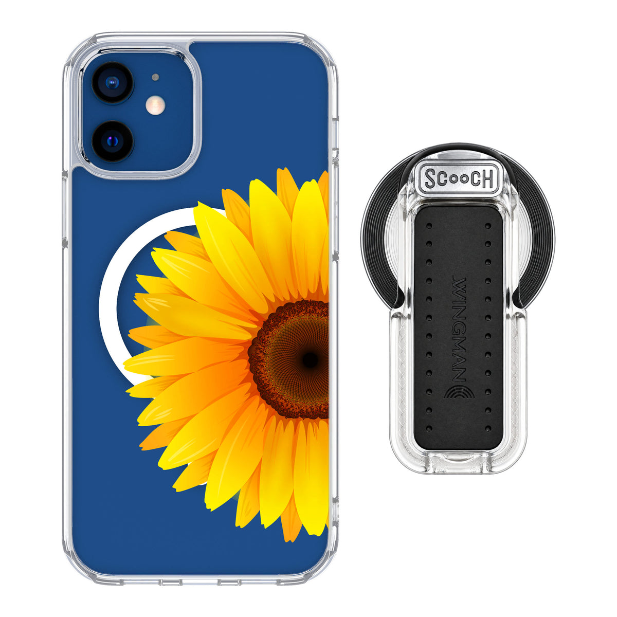 Scooch MagCase Sunflower for iPhone 12 — MagSafe Wingback Bundle - Clear