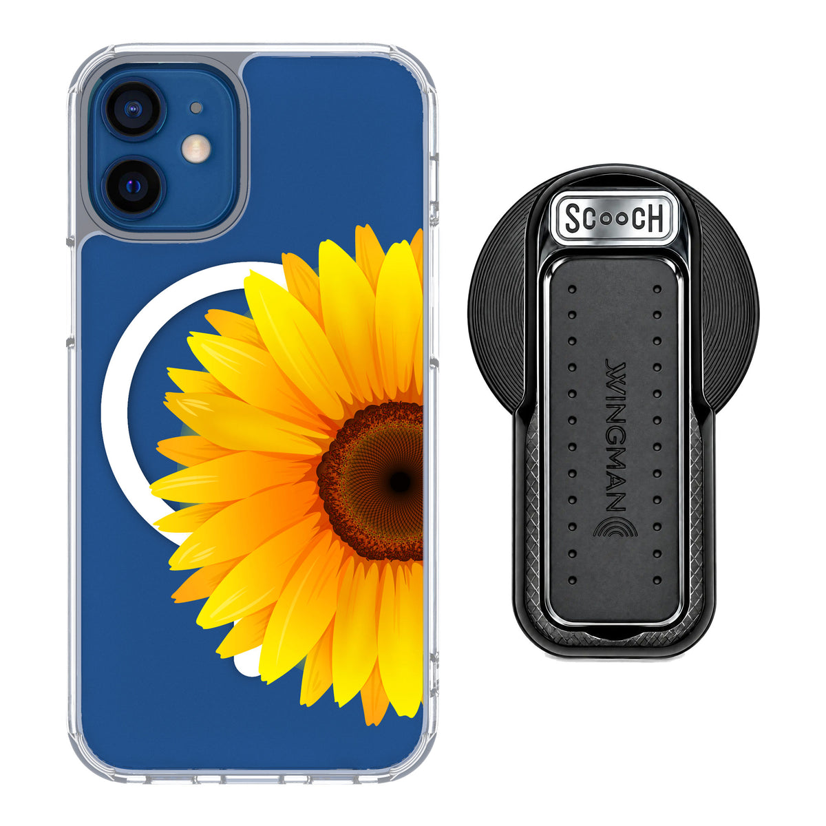 Scooch MagCase Sunflower for iPhone 12 mini — MagSafe Wingback Bundle - Black