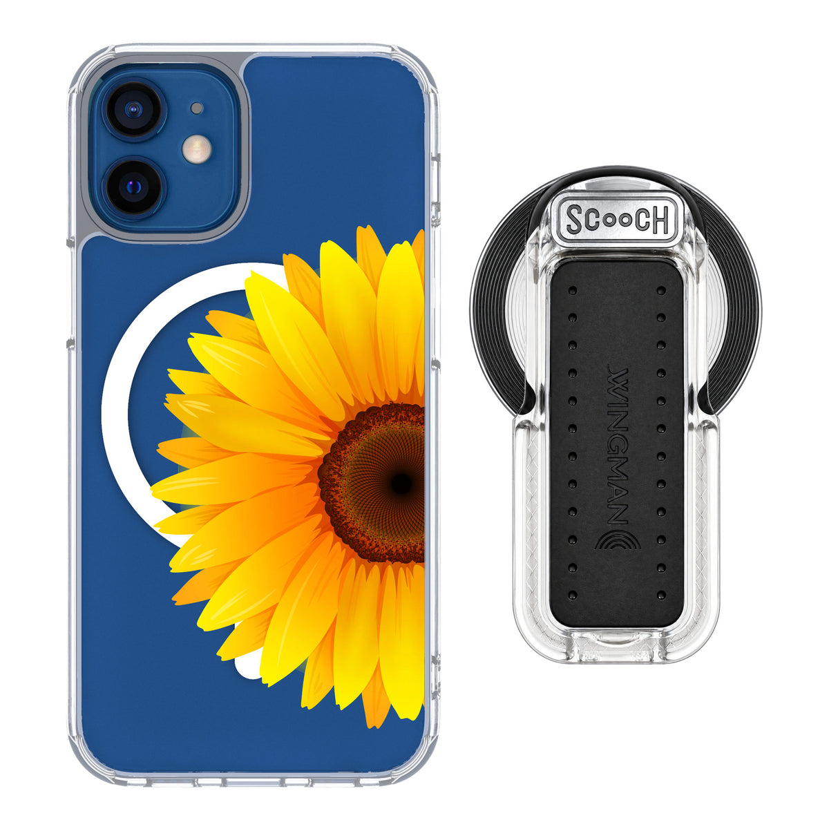 Scooch MagCase Sunflower for iPhone 12 mini — MagSafe Wingback Bundle - Clear