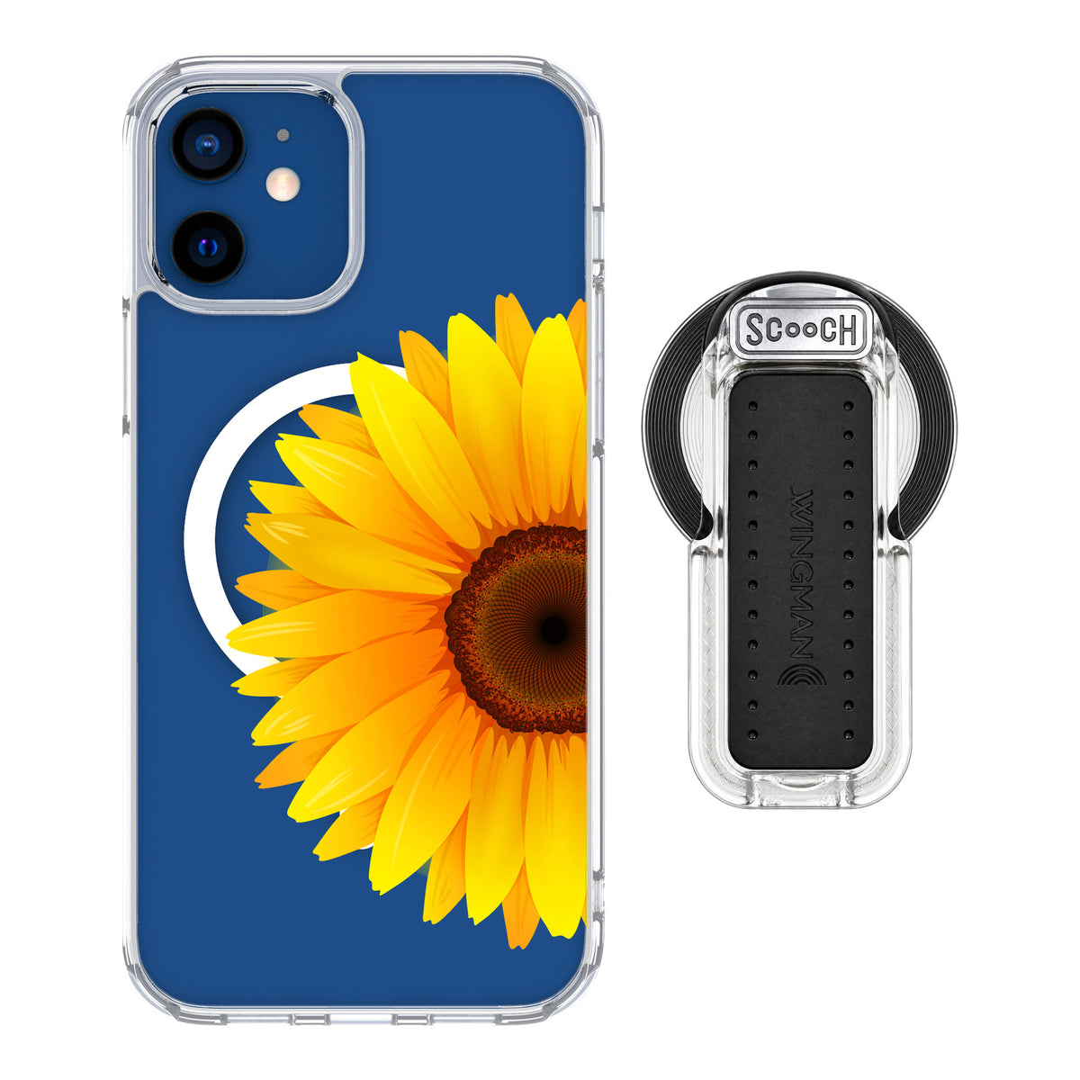 Scooch MagCase Sunflower for iPhone 12 Pro — MagSafe Wingback Bundle - Clear