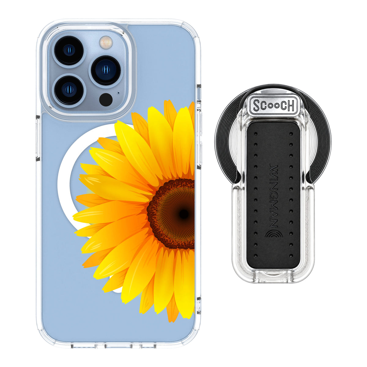Scooch MagCase Sunflower for iPhone 13 Pro — MagSafe Wingback Bundle - Clear