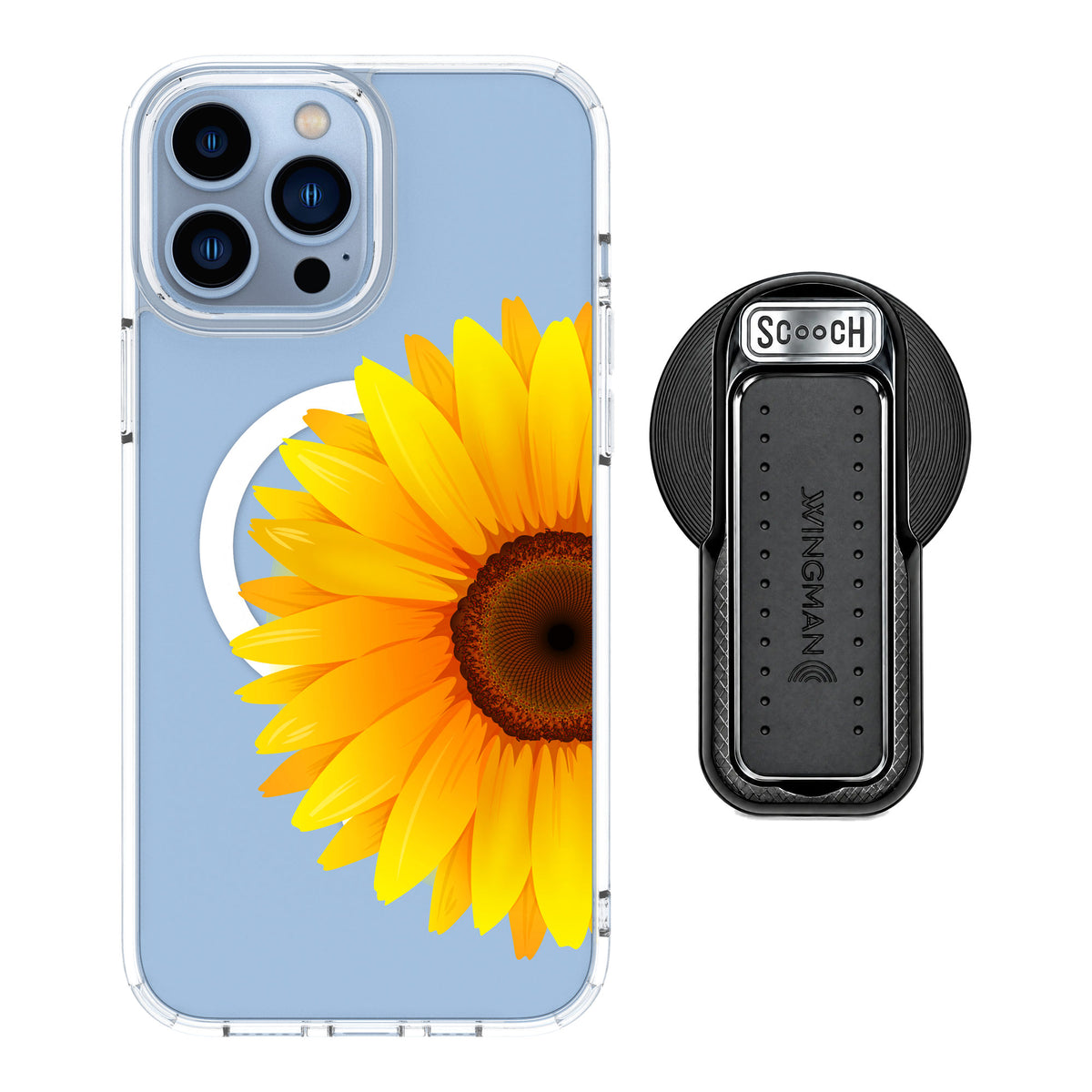 Scooch MagCase Sunflower for iPhone 13 Pro Max — MagSafe Wingback Bundle - Black