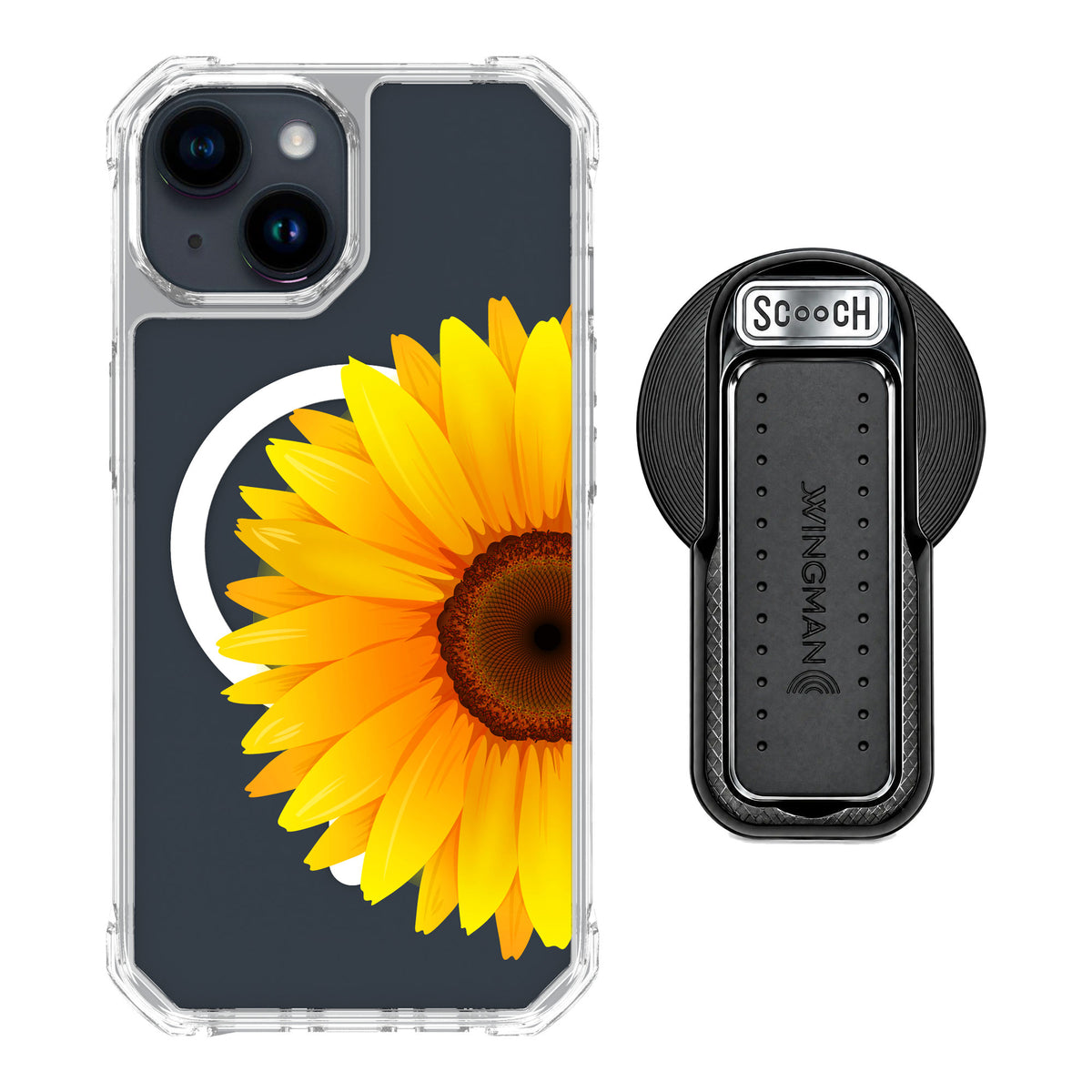 Scooch MagCase Sunflower for iPhone 15 — MagSafe Wingback Bundle - Black