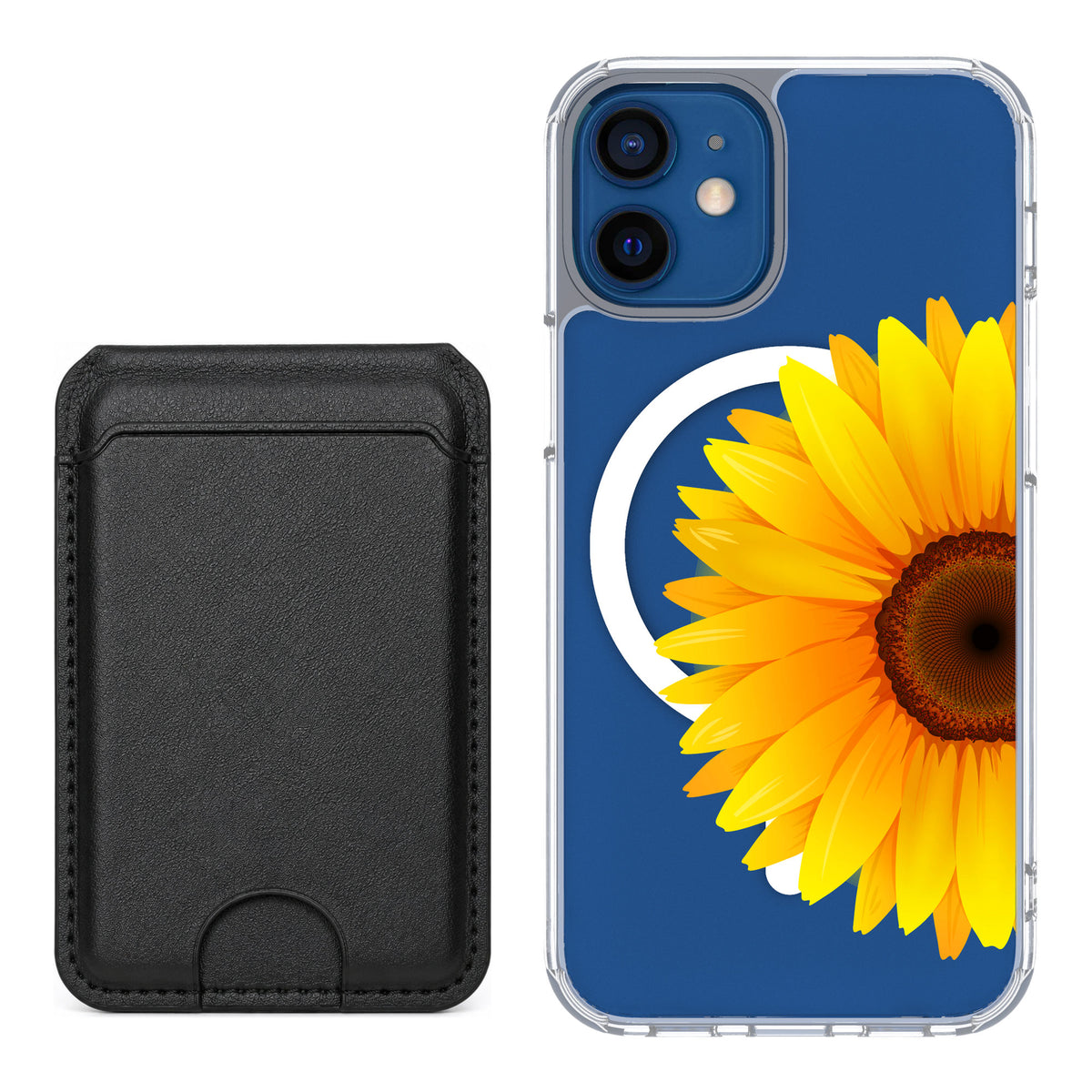 Scooch MagCase Sunflower for iPhone 12 mini — Black MagWallet Bundle