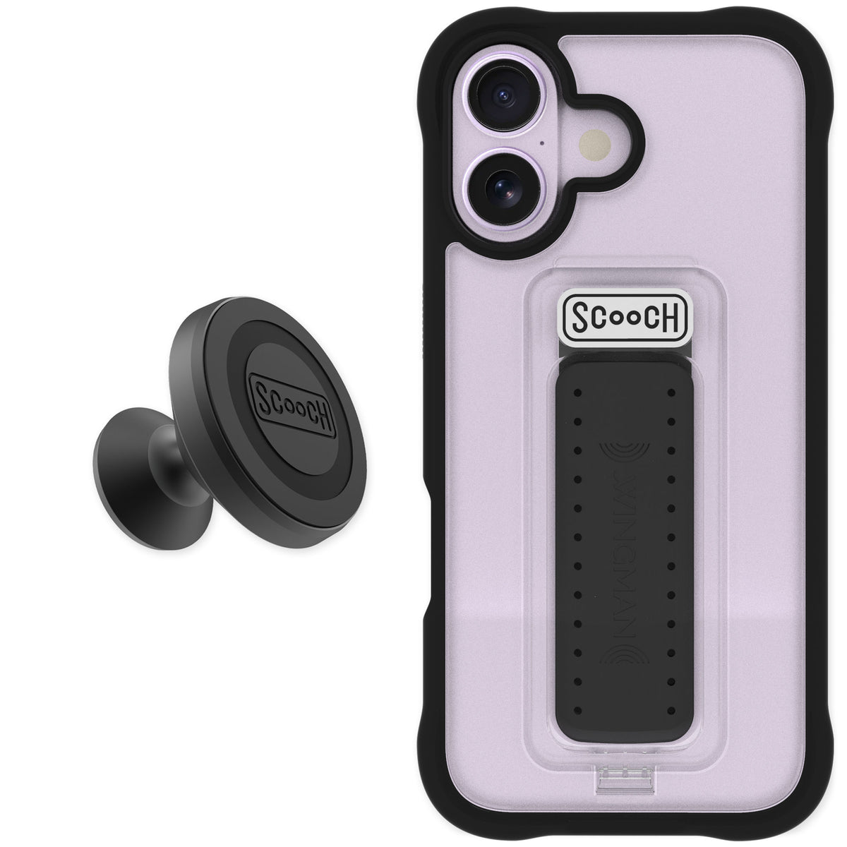 Scooch Wingman Tuxedo Clear for iPhone 17 — Starter Bundle
