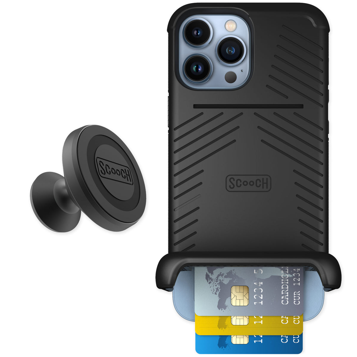 Scooch Wingmate Black for iPhone 13 Pro Max — Starter Bundle