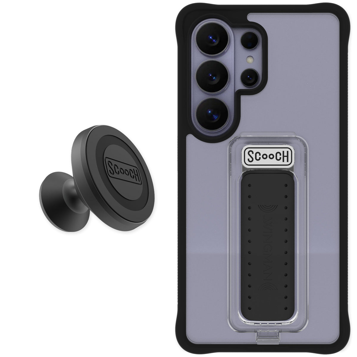 Scooch Wingman Tuxedo Clear for Galaxy S26 Ultra — Starter Bundle