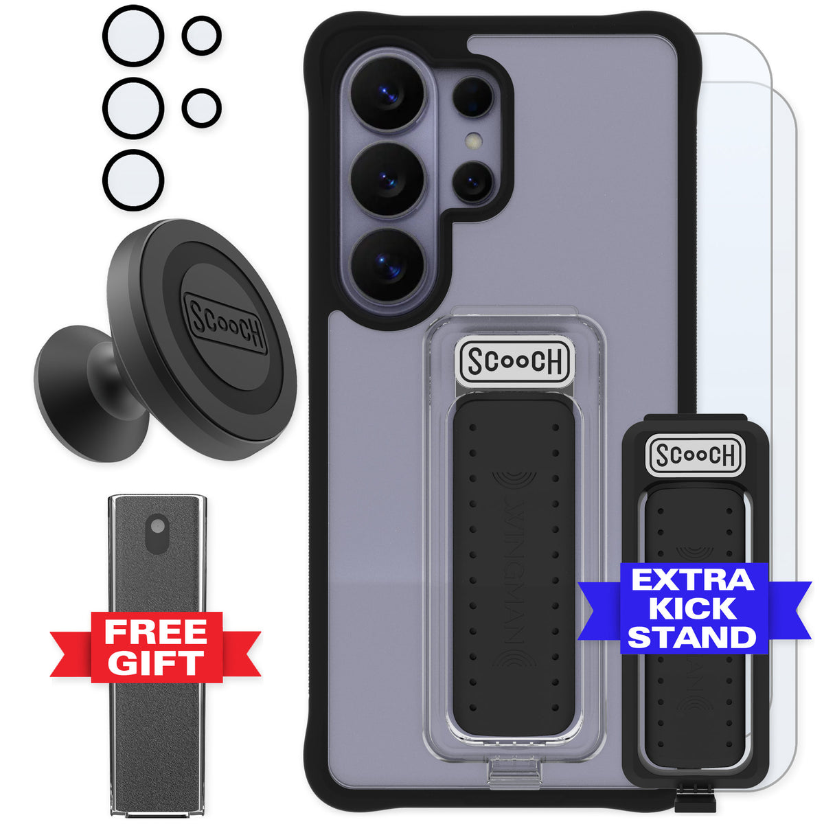 Scooch Wingman Tuxedo Clear for Galaxy S26 Ultra — Defender Bundle