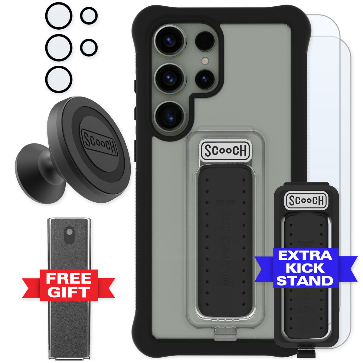 Scooch Wingman Tuxedo Clear for Galaxy S25 Ultra — Defender Bundle