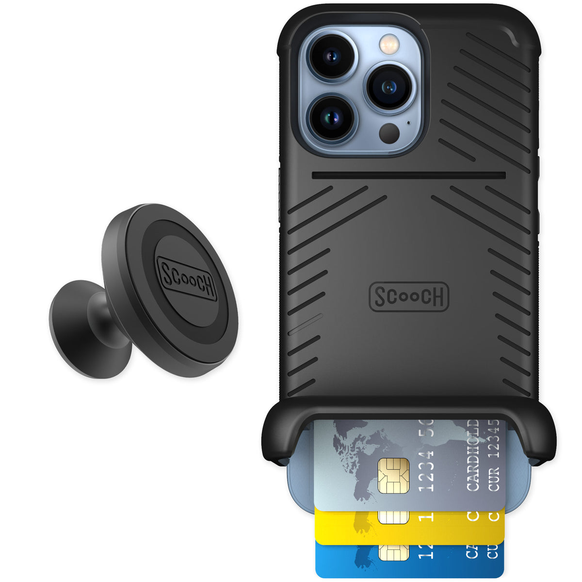 Scooch Wingmate Black for iPhone 13 Pro — Starter Bundle