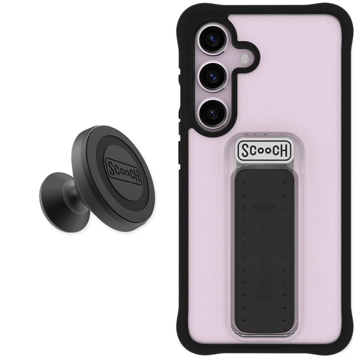 Scooch Wingman Tuxedo Clear for Galaxy S25 — Starter Bundle