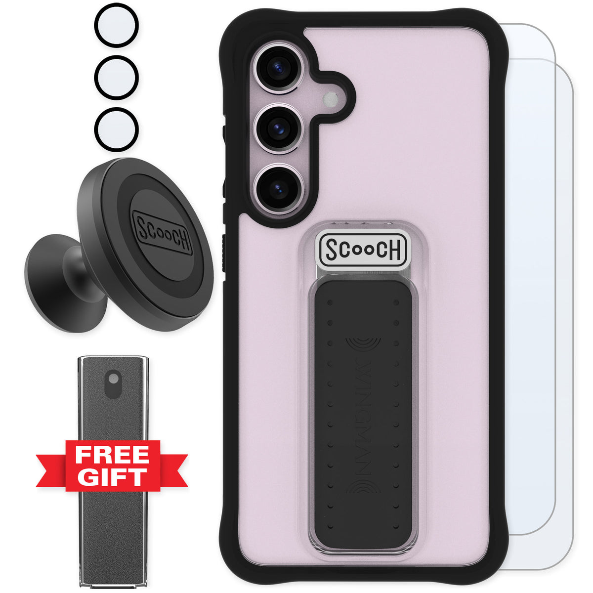 Scooch Wingman Tuxedo Clear for Galaxy S25 — Defender Bundle