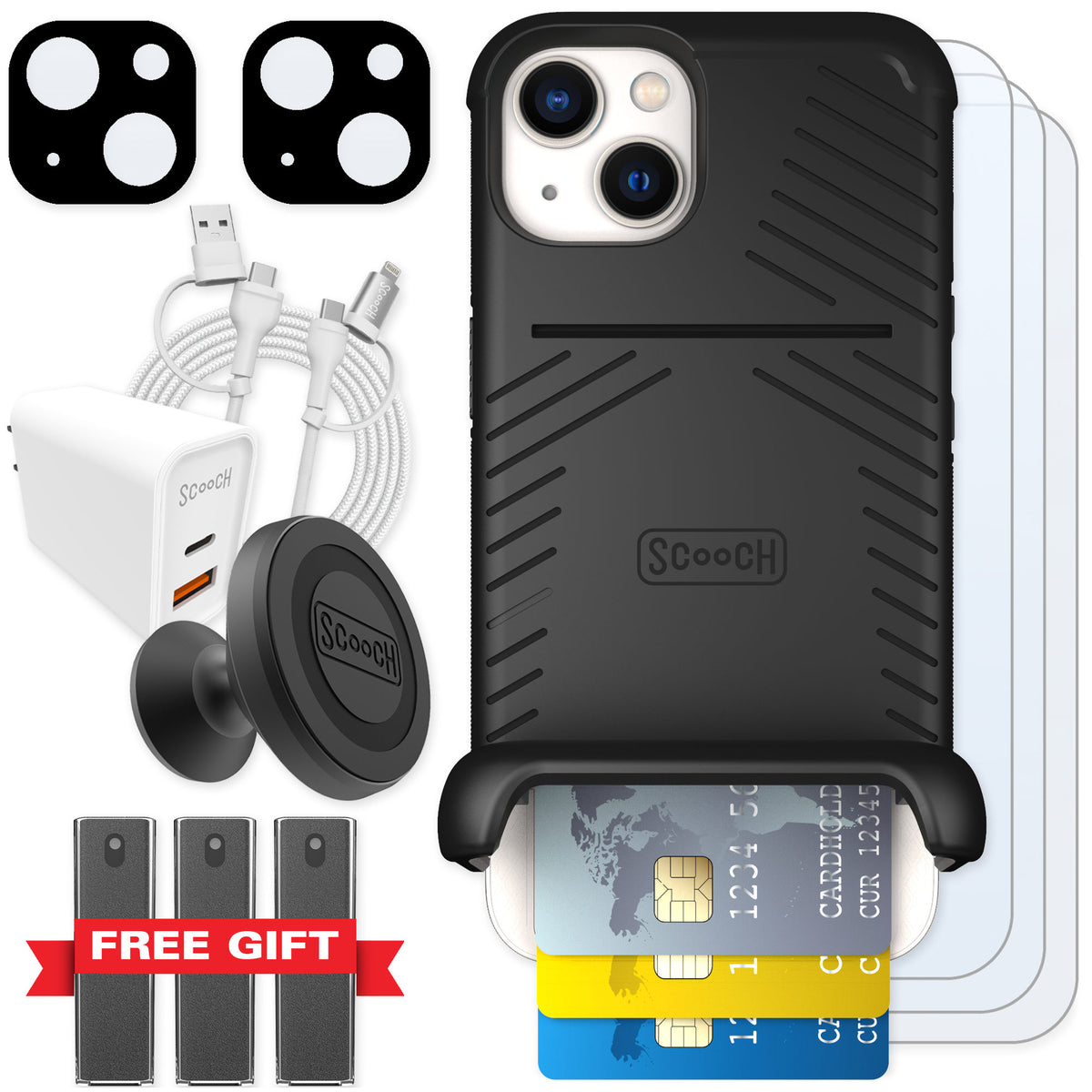 Scooch Wingmate Black for iPhone 13 — Ultimate Bundle