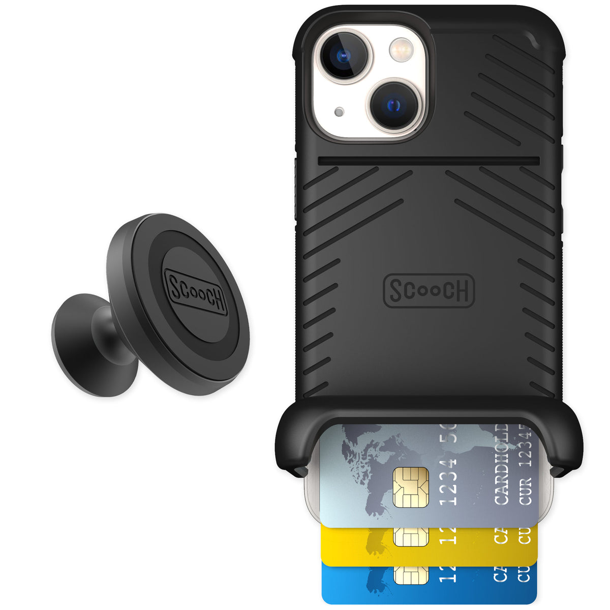 Scooch Wingmate Black for iPhone 13 mini — Starter Bundle