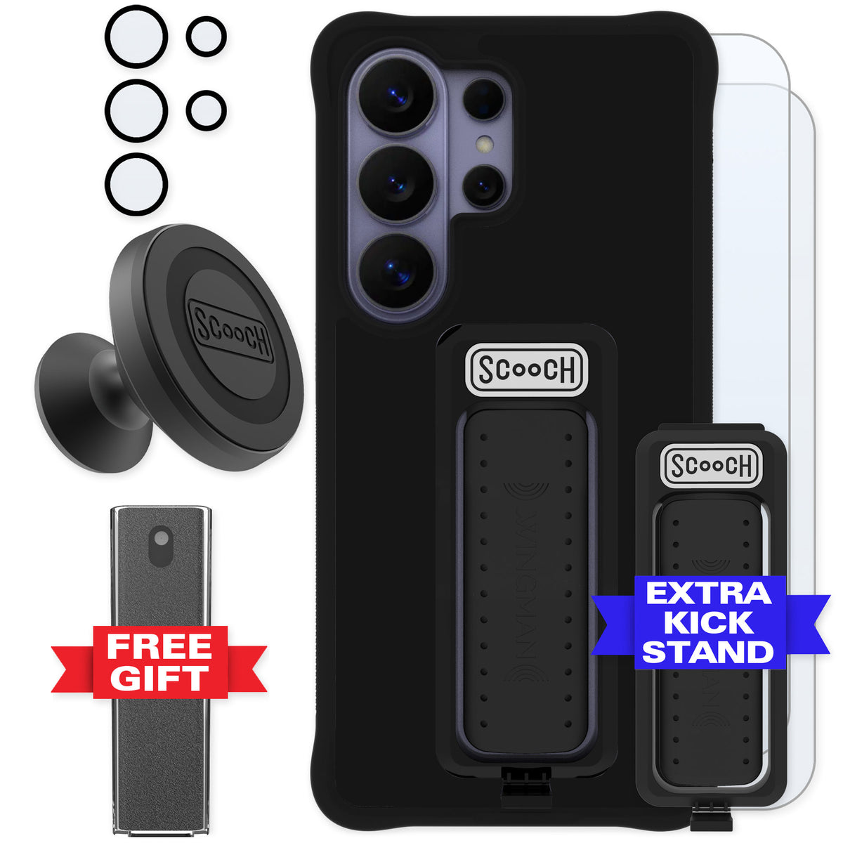 Scooch Wingman Black for Galaxy S26 Ultra — Defender Bundle