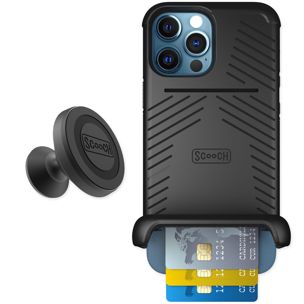 Scooch Wingmate Black for iPhone 12 Pro — Starter Bundle