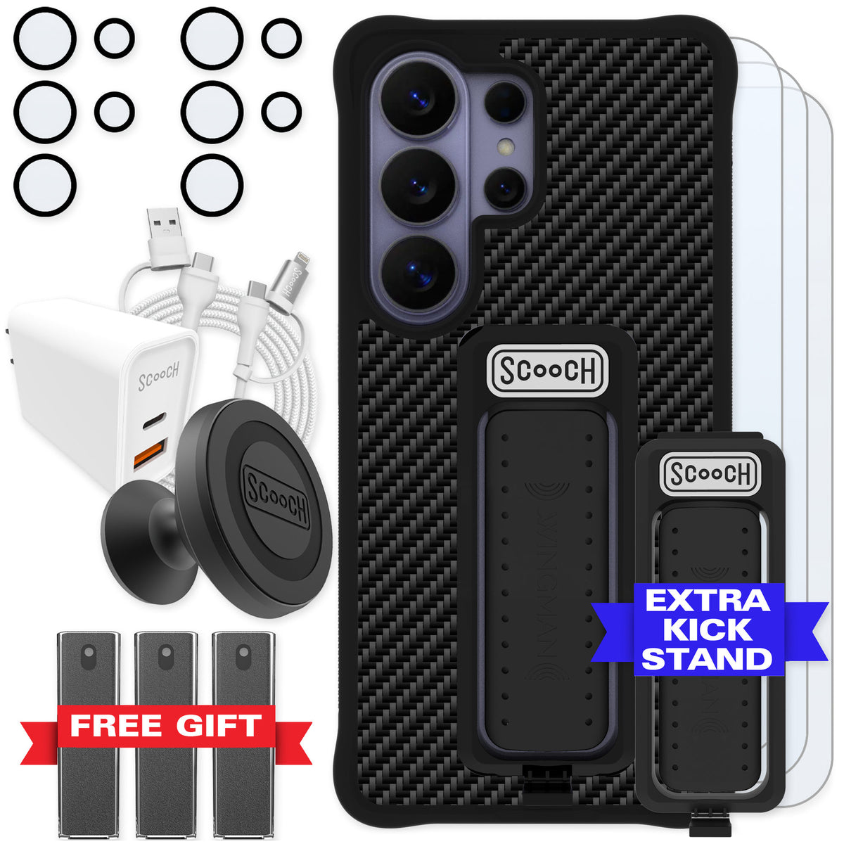 Scooch Wingman Carbon Fiber for Galaxy S26 Ultra — Ultimate Bundle