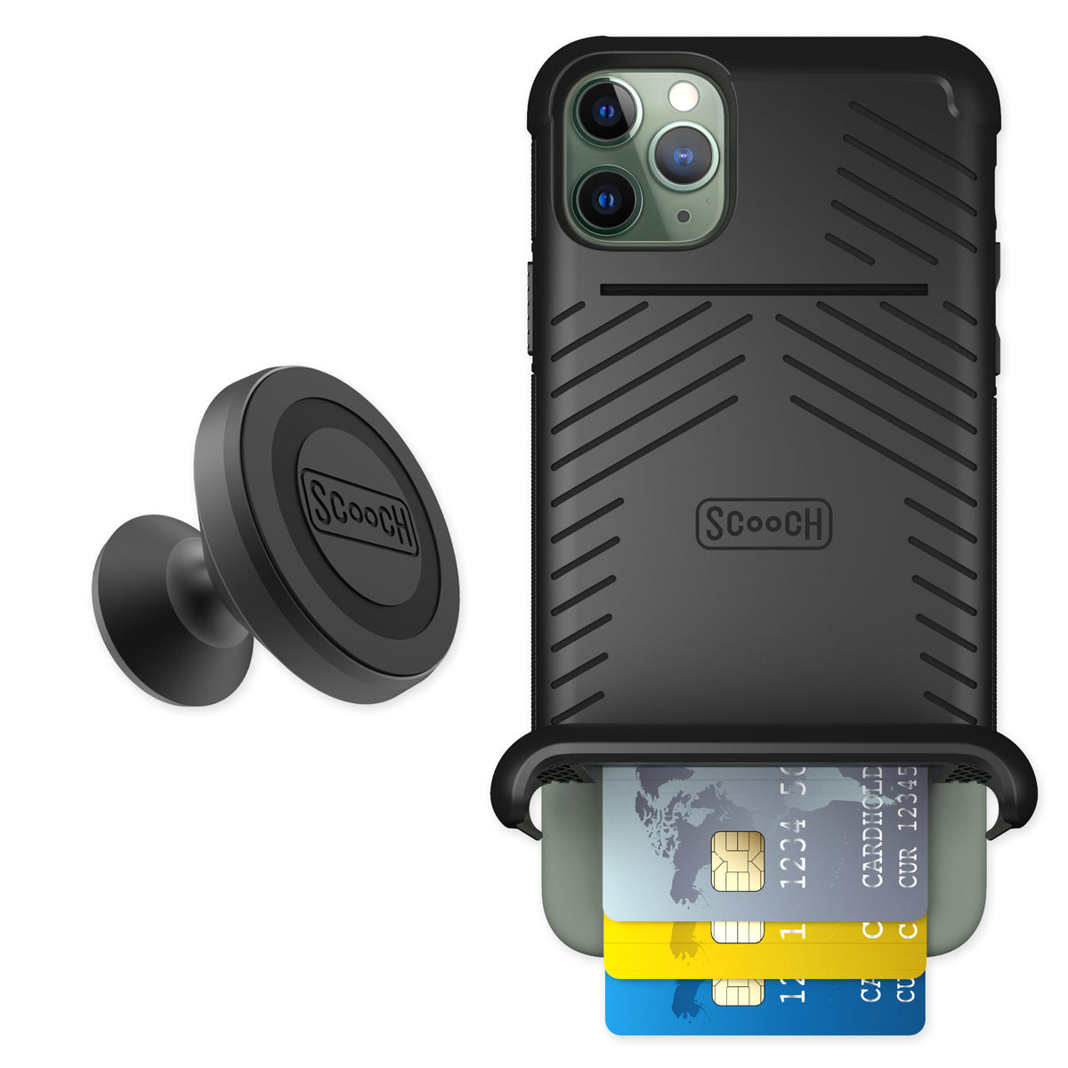 Scooch Wingmate Black for iPhone 11 Pro Max — Starter Bundle