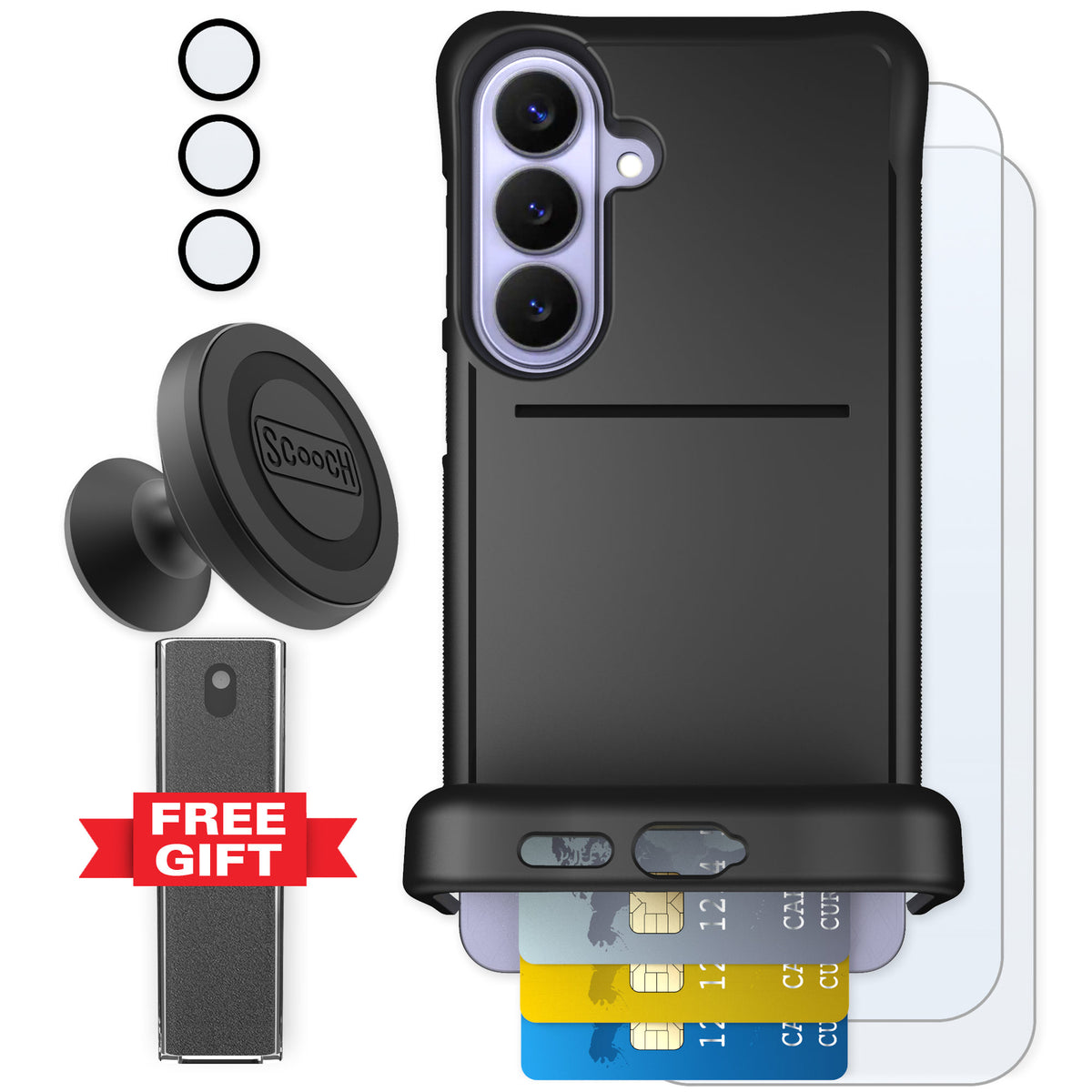 Scooch Wingmate Black for Galaxy S26+ — Defender Bundle