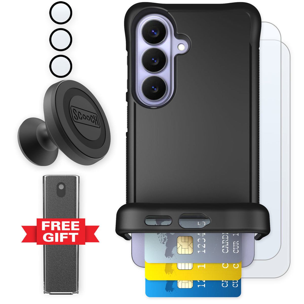 Scooch Wingmate Black for Galaxy S26 — Defender Bundle