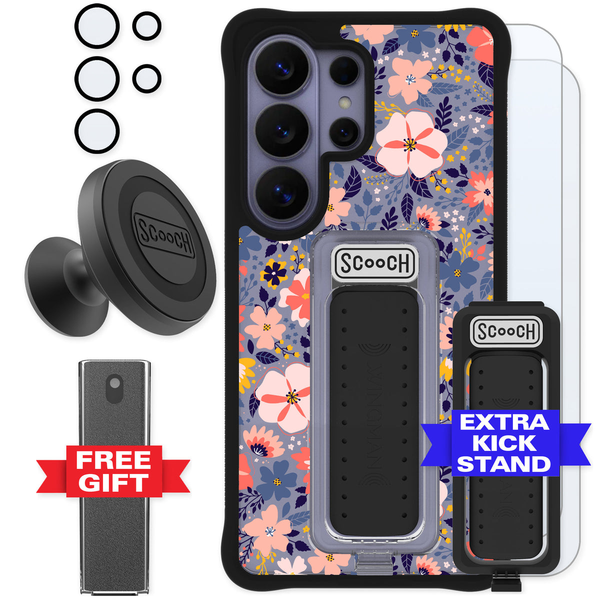 Scooch Wingman Wildflowers for Galaxy S26 Ultra — Defender Bundle