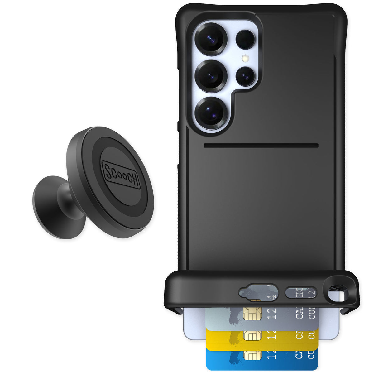 Scooch Wingmate Black for Galaxy S25 Ultra — Starter Bundle