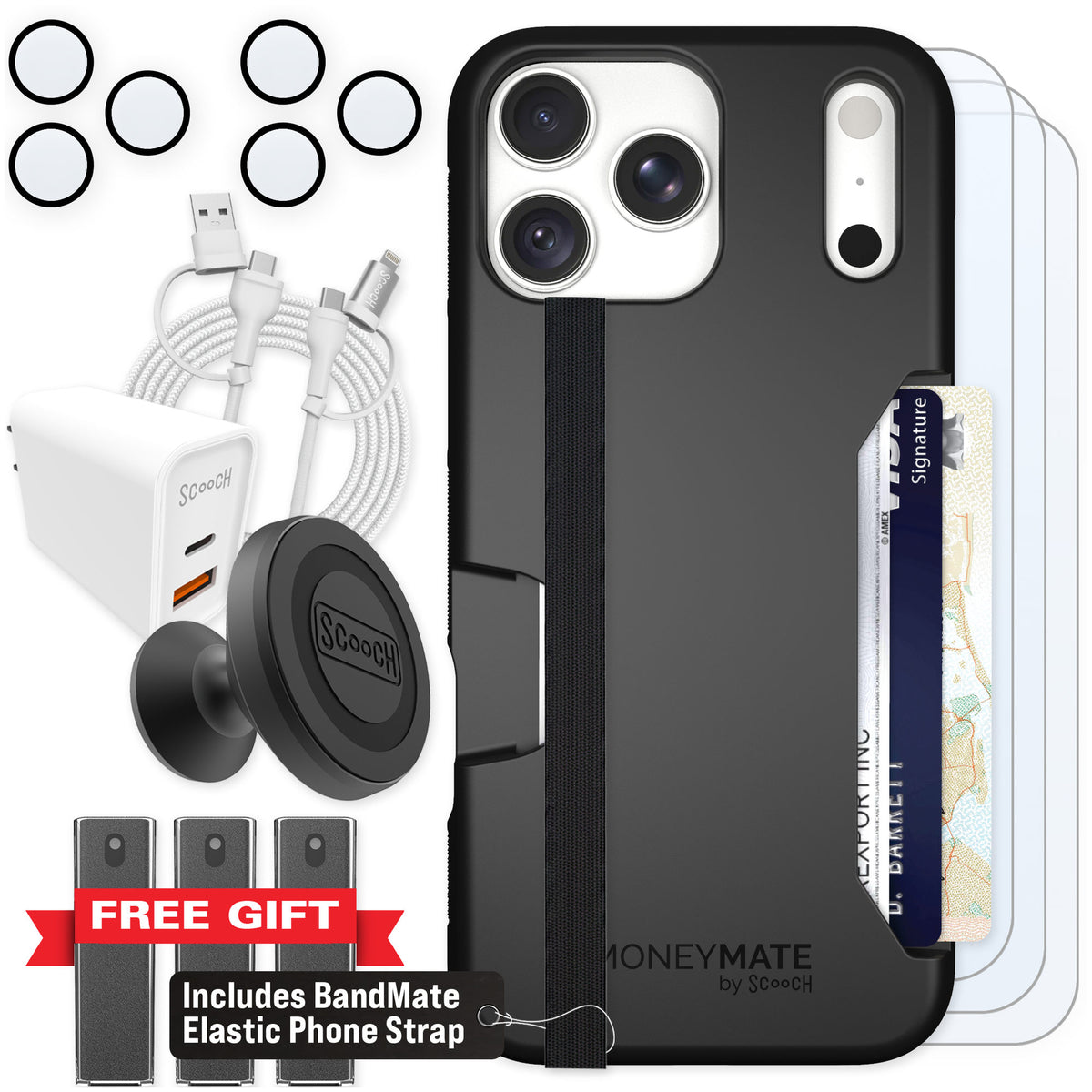 Scooch Moneymate Black for iPhone 18 Pro Max — Ultimate Bundle
