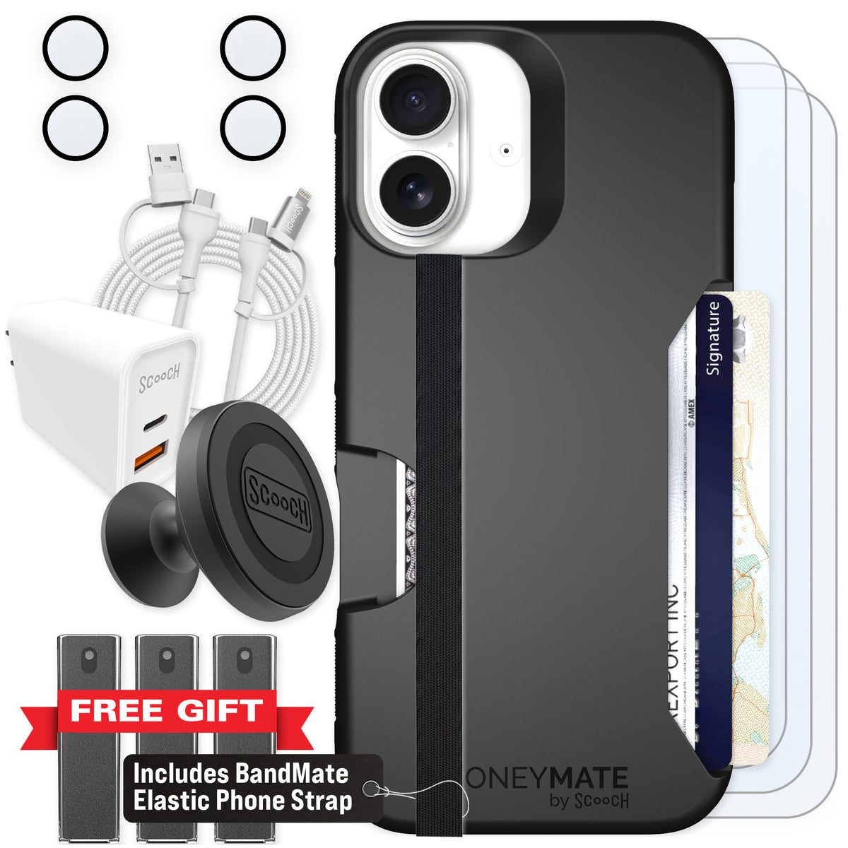 Scooch Moneymate Black for iPhone 17 — Ultimate Bundle