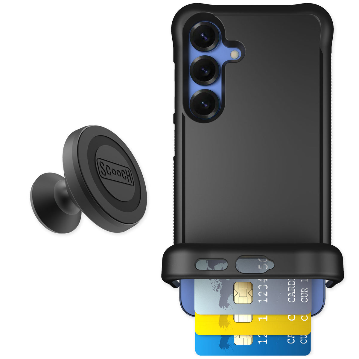 Scooch Wingmate Black for Galaxy S25 — Starter Bundle