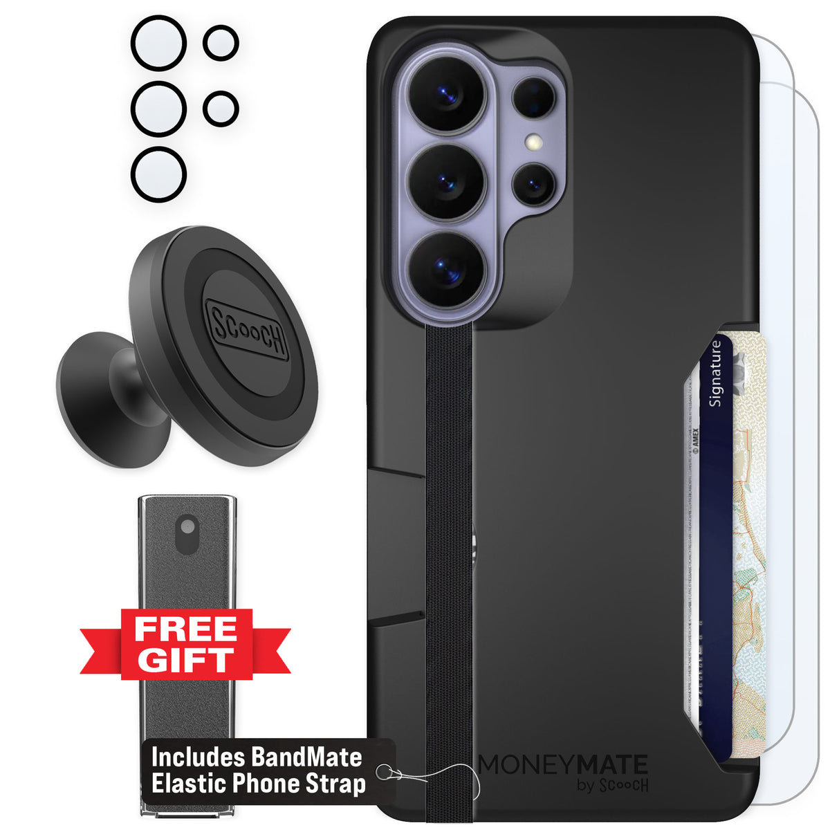 Scooch Moneymate Black for Galaxy S26 Ultra — Defender Bundle