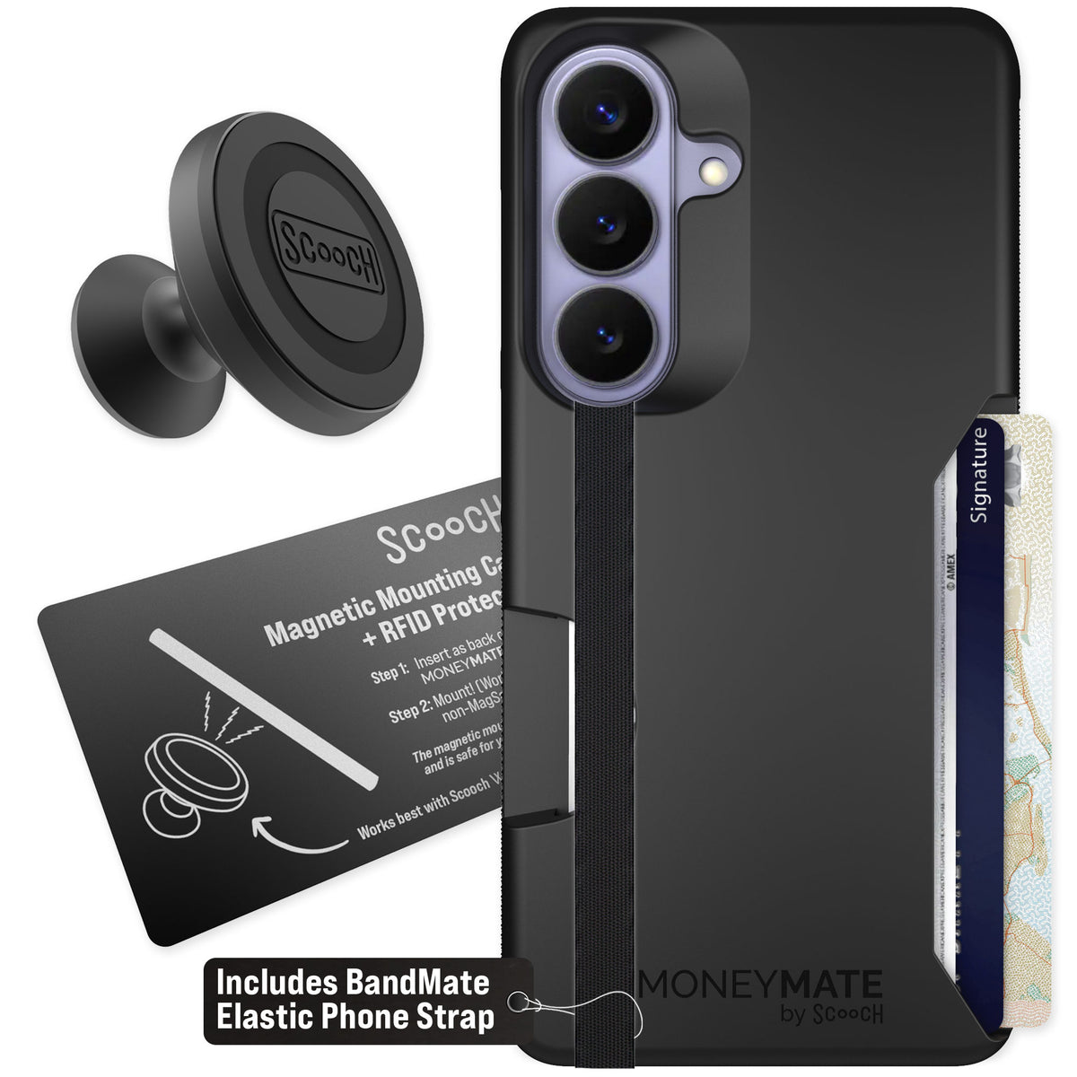 Scooch Moneymate Black for Galaxy S26 — Starter Bundle