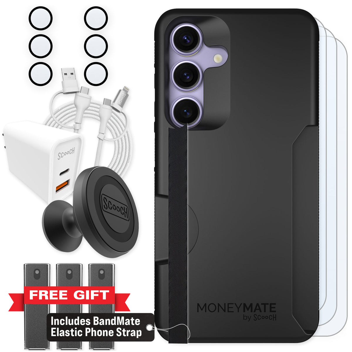 Scooch Moneymate Black for Galaxy S25 — Ultimate Bundle
